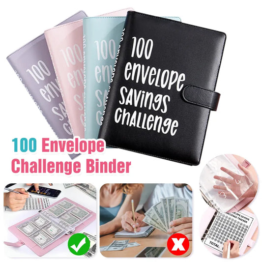 100 Envelopes Challenge Binder Money Saving Binder Easy and Fun Way to Save $5,050 Savings Money Planner Book With Cash Budget